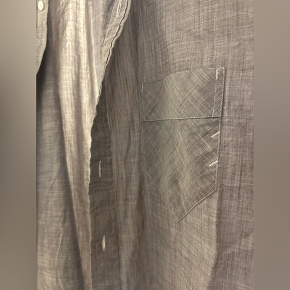 Billy Reid grey made in USA button up shirt see pics size 17 euc - Picture 7 of 9